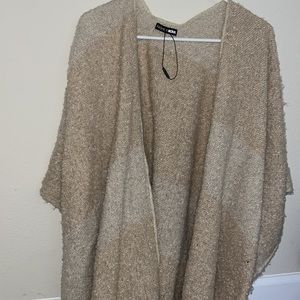 Fashion nova poncho tan and cream